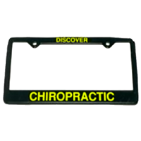Plastic Discover Chiropractic License Plate Frame