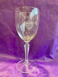 PALMER CREST DEEP ETCHED LEAD CRYSTAL WINE GLASS